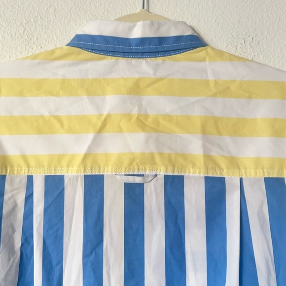 NWT STAUD Colton Shirt Yellow Blue Stripes Women’s Size S - Picture 8 of 9